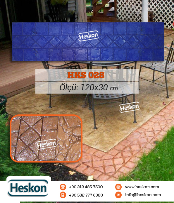 028 Hks 4 Tumbled Edge Stone Border Concret Pattern Baski Beton Kalibi