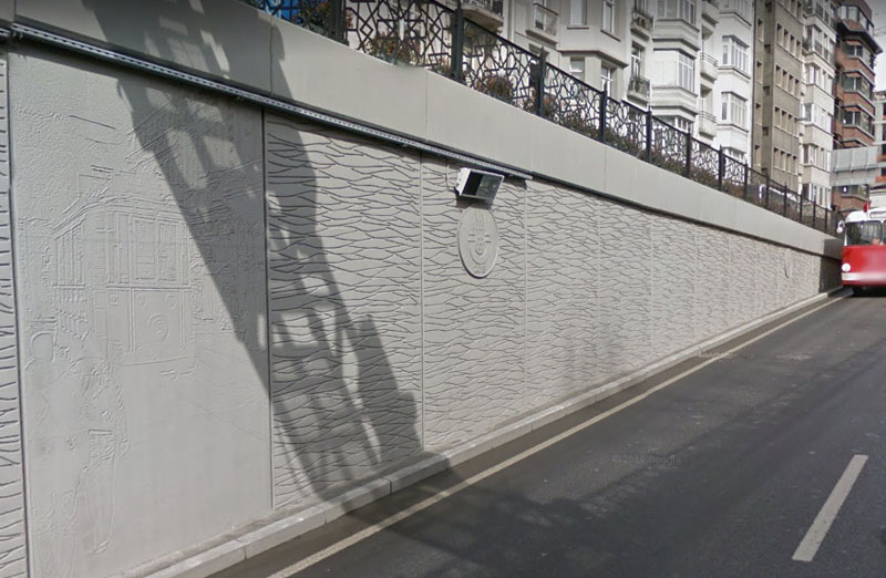 Taksim alt geçit tüneli (Perde Beton Gravür) çalışması